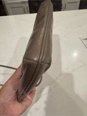 Vintage Morris Moskowitz taupe leather crossbody/clutch